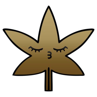 Degrade gölgeli karikatür sonbahar yaprak