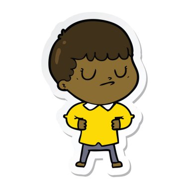 bir çizgi film huysuz çocuğun etiket