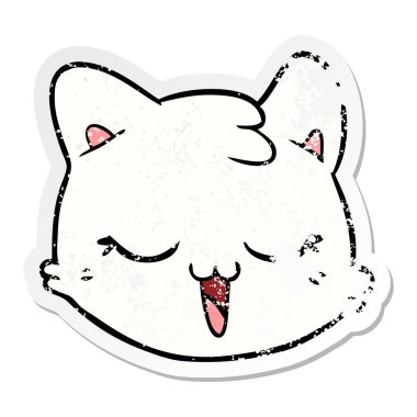 bir karikatür kedi yüz sıkıntılı etiket