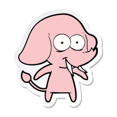 etiket mutlu çizgi fil