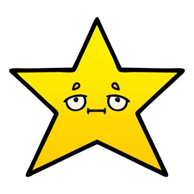 altın yıldız degrade gölgeli karikatür