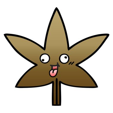 bir sonbahar yaprak degrade gölgeli çizgi film