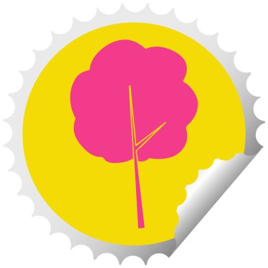 dairesel peeling etiket ilginç karikatür ağaç