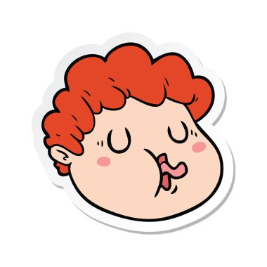 etiket bir çizgi film erkek yüz