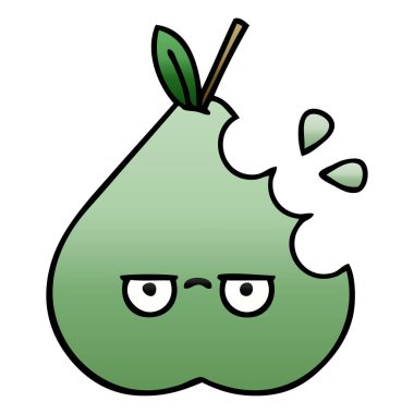 yeşil armut degrade gölgeli karikatür