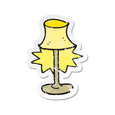 Retro sıkıntılı etiket bir karikatür lambası