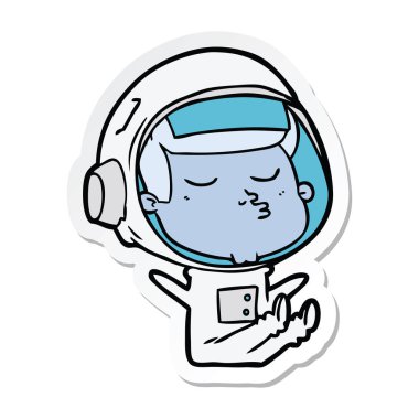 bir çizgi film emin astronotun etiket