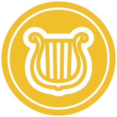 müzik aleti ARP dairesel simgesi simgesi