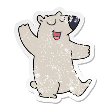 ilginç bir el sıkıntılı etiket karikatür wombat çizilmiş