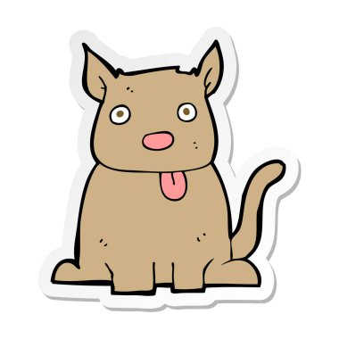 etiket dilini bir karikatür köpek