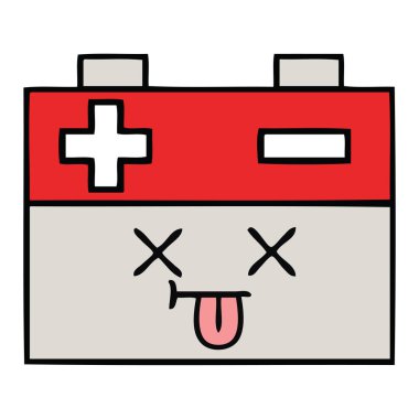 bir akü sevimli çizgi