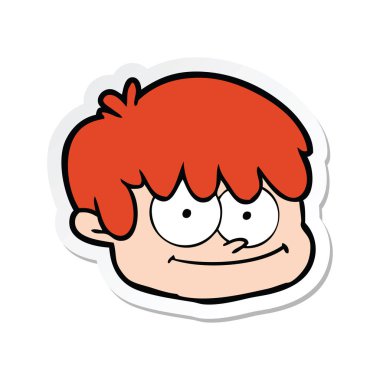 etiket bir çizgi film erkek yüz