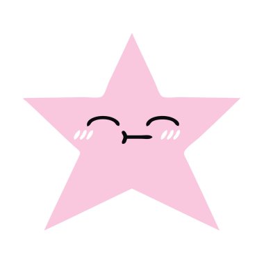 düz renk retro çizgi film yıldız balık