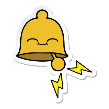 Zili çalmadan bir sevimli çizgi etiket