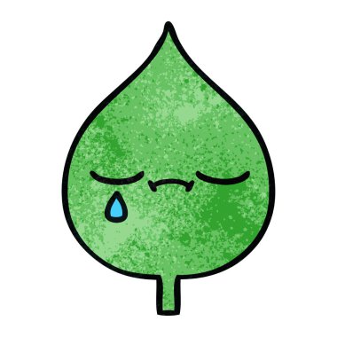 Retro grunge doku karikatür ekspresiyon yaprak