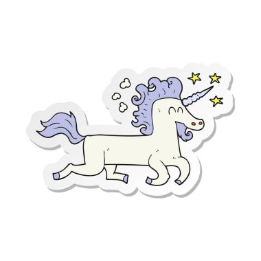 bir çizgi film tek boynuzlu at etiket