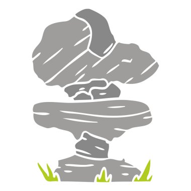 elle çizilmiş karikatür doodle gri taş boulder