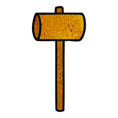 elle çizilmiş karikatür doodle bir çekiç, dokulu