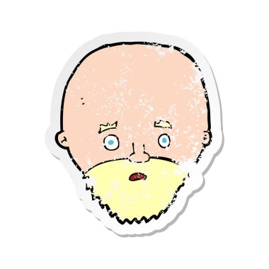 bir karikatür dostum sakal şok Retro sıkıntılı etiket