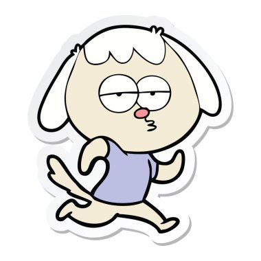 köpek etiket bir karikatür sıkılmış