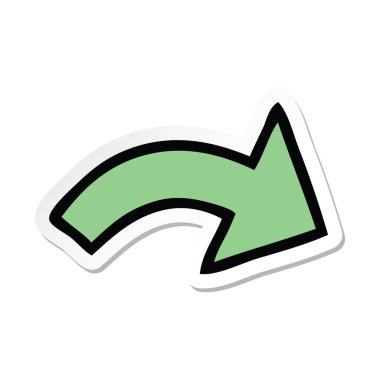 etiket bir sevimli çizgi işaret eden ok