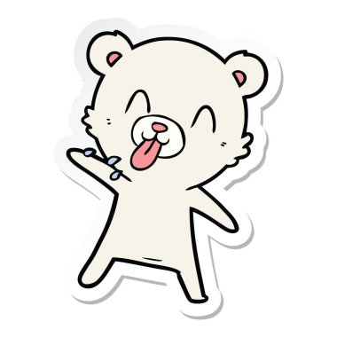 bir kaba karikatür kutup ayısı dilini çıkartma