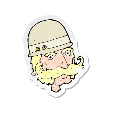 Retro sıkıntılı etiket bir karikatür Victoria büyük oyun avcı