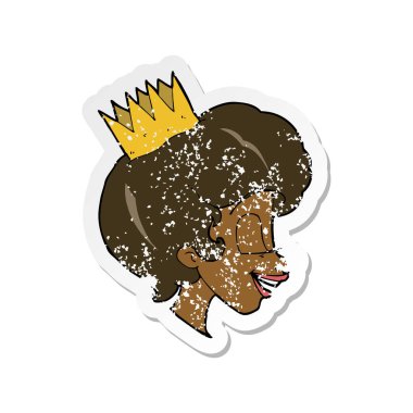 bir çizgi film Prenses Retro sıkıntılı etiket