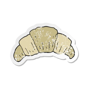 bir çizgi film kruvasan Retro sıkıntılı etiket