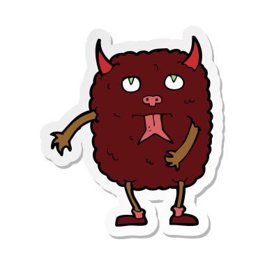 etiket bir komik karikatür canavar