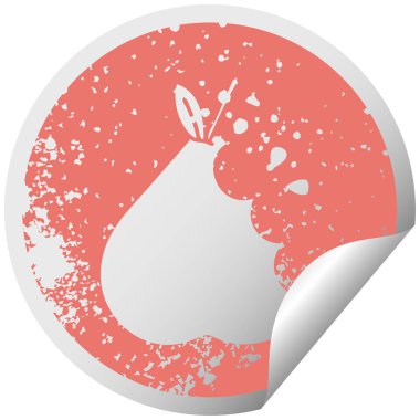 sıkıntılı dairesel peeling etiket sembol yeşil armut