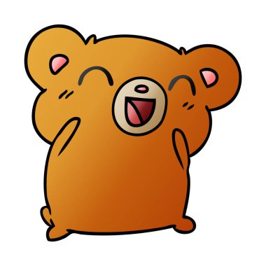 Degrade çizgi film illüstrasyon kawaii şirin oyuncak ayı