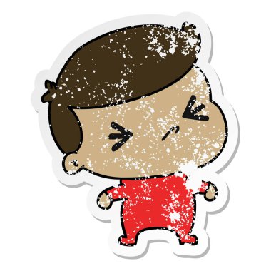 sıkıntılı etiket kawaii bebek şirin çizgi film gösterimi