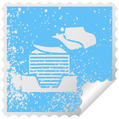 etiket sembol ofis kağıt yığını peeling sıkıntılı Meydanı