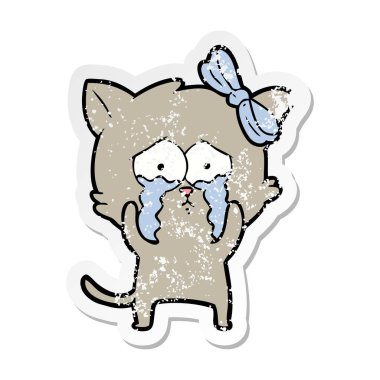 bir karikatür kedi sıkıntılı etiket