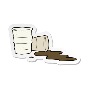 etiket bir çizgi film ofis kahve