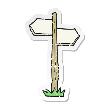 çizgi film eski yön işareti sıkıntılı etiket