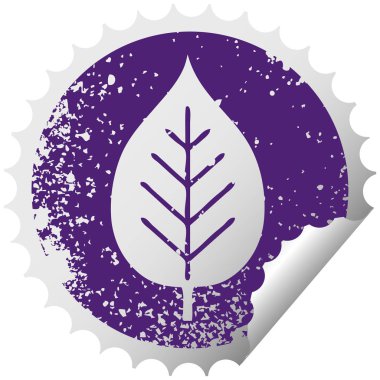 sıkıntılı dairesel peeling etiket sembolü yaprak yeşil