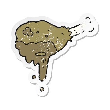 bir çizgi film et Retro sıkıntılı etiket