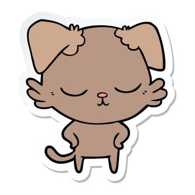 sevimli çizgi köpek etiket