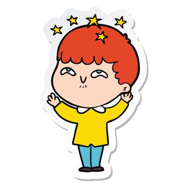 bir çizgi film hayran çocuğun etiket