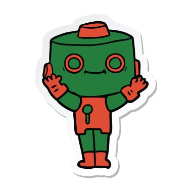 bir çizgi film robot Sticker