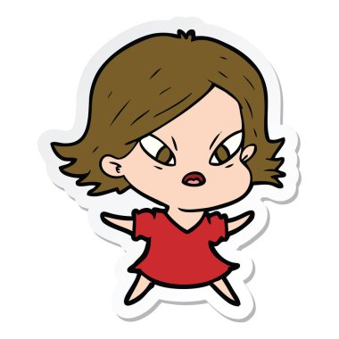 etiket bir karikatür kadın vurguladı