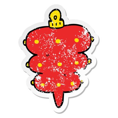 bir karikatür sıkıntılı etiket Noel dekorasyon