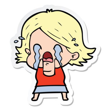 ağlayan bir çizgi film kadın etiketi