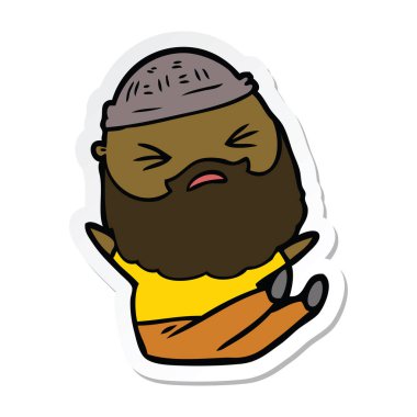 sakallı bir çizgi film adam etiketi