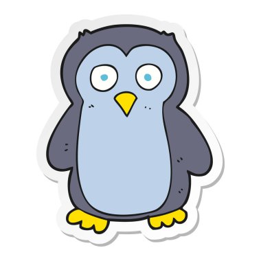 etiket bir karikatür penguen