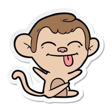 komik karikatür maymun etiket