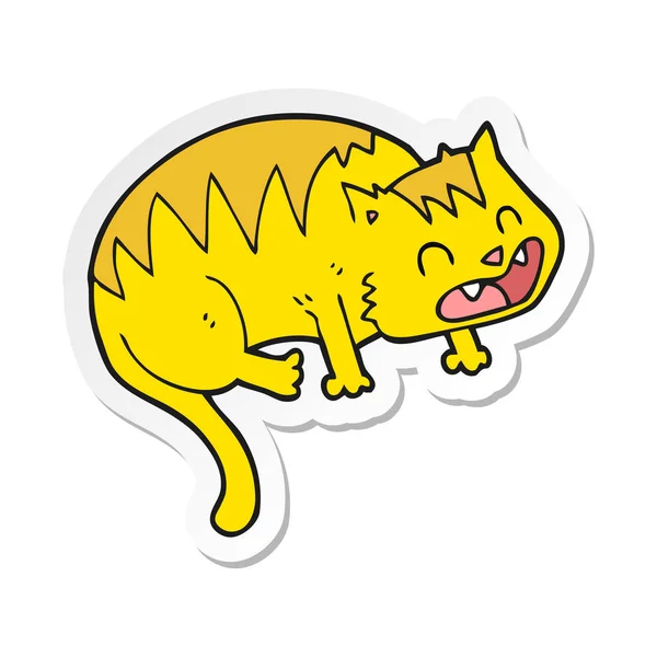 Sticker Van Een Cartoon Kat — Stockvector