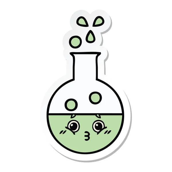 一个可爱的卡通试管贴纸 — 图库矢量图片